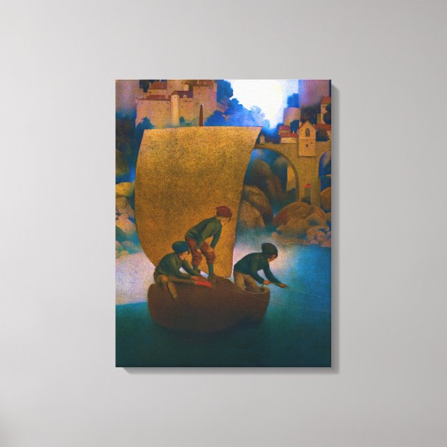 Wynken, Blynken and Nod, 1905 by Maxfield Parrish Canvas Print (Front)