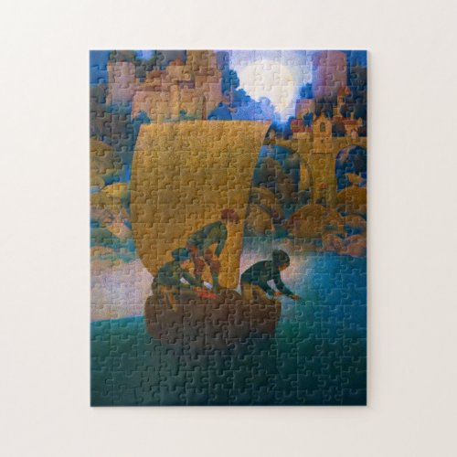 Wynken Blynken and Nod 1905 by Maxfield Parrish Jigsaw Puzzle