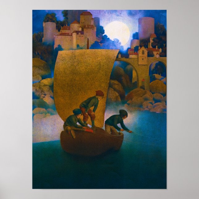 Wynken, Blynken and Nod, 1905 by Maxfield Parrish Poster (Front)