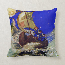 Wynken Blynken and Nod Children Throw Pillow