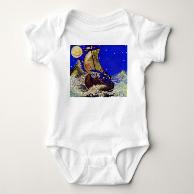 Wynken Blynken and Nod Nursery Rhyme Baby Bodysuit (Front)