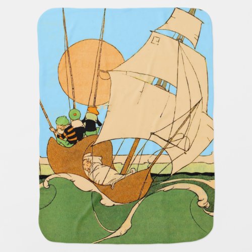 Wynken Blynken and Nod print Baby Blanket