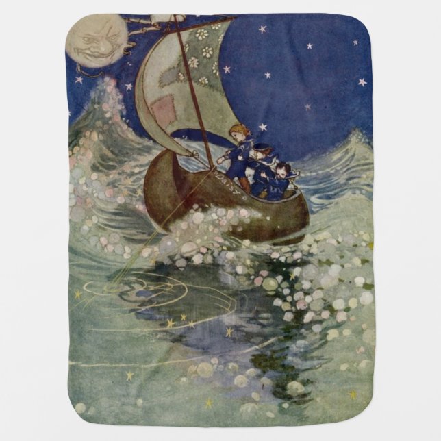 Wynken Blynken and Nod Stroller Blanket (Front)