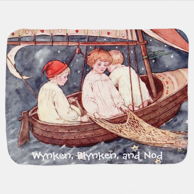 Wynken, Blynken, and Nod Template Baby Blanket (Horizontal)