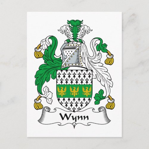 Wynn Family Crest Postcard