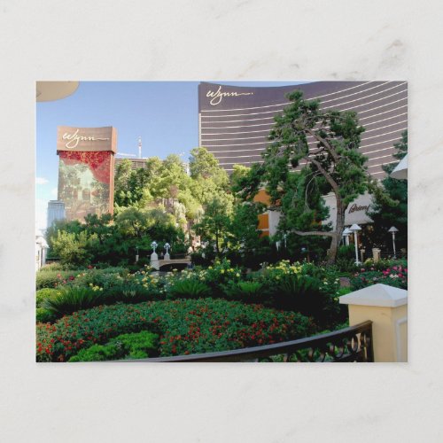 Wynn hotel and casino garden postcard
