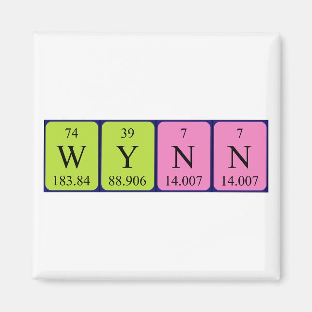 Wynn periodic table name magnet (Front)