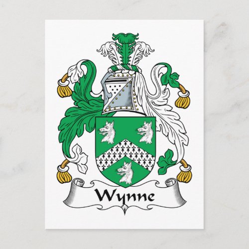 Wynne Family Crest Postcard