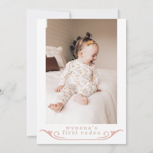 Wynona Blush First Rodeo Cowgirl Photo Birthday Invitation Zazzle 3314