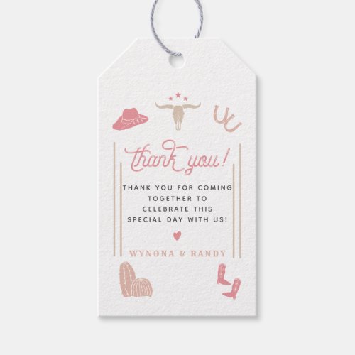 WYNONA Blush Pink Boho Rodeo Cowgirl Theme Gift Tags