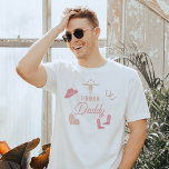 WYNONA Blush Pink Cowgirl Rodeo Daddy T-Shirt<br><div class="desc">This t shirt features cute blush pink cowgirl graphics and the words 'rodeo daddy' in a sweet rodeo font combination. This dad shirt is the perfect gift for your favorite expecting father or works as a great pregnancy announcement idea. It also works seamlessly with the first rodeo themed Wynona Collection....</div>