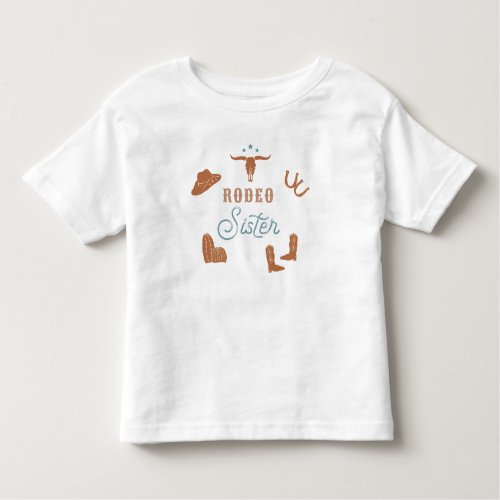 WYNONA Boho Terracotta Cowgirl Rodeo Sister Toddler T_shirt