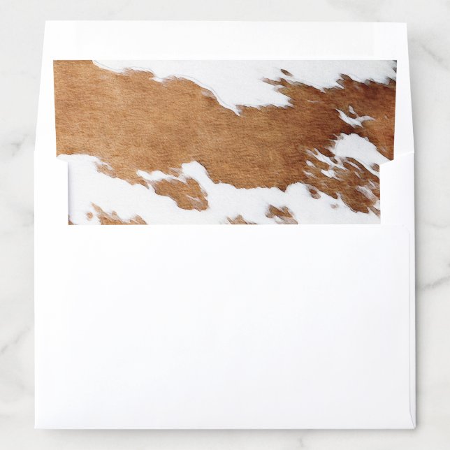 WYNONA Brown Cow Print Country Western Ranch  Envelope Liner (In Envelope)