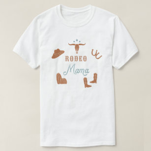 WYNONA Orange & Teal Cowgirl Rodeo Mama T-Shirt