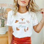 WYNONA Orange & Teal Cowgirl Rodeo Mama T-Shirt<br><div class="desc">This t shirt features cute orange and teal cowgirl graphics and the words 'rodeo mama' in a sweet rodeo font combination. This mom shirt is the perfect gift for your favorite expecting mama,  a first birthday party,  or works as a great pregnancy announcement idea.</div>