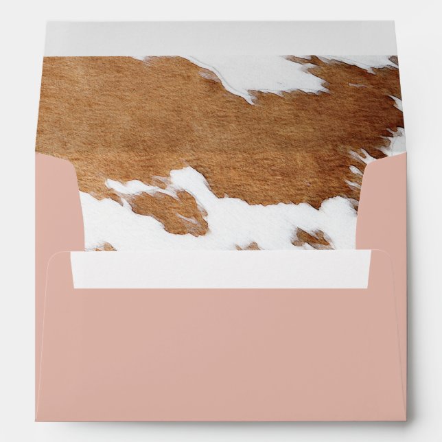 WYNONA Pink Cow Print Country Western Cowgirl Envelope (Back (Bottom))