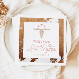 WYNONA Pink Cowgirl Last Rodeo Bachelorette Napkins