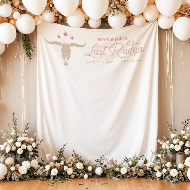 WYNONA Pink Cowgirl Last Rodeo Bachelorette Tapestry (Creator Uploaded)