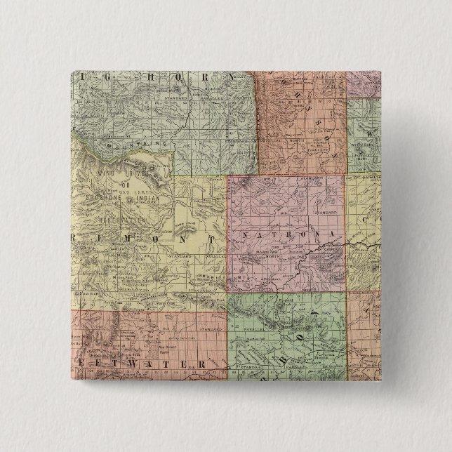 Wyoming 3 pinback button (Front)