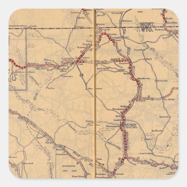 Wyoming 4 square sticker (Front)