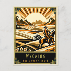 Wyoming Art Deco Postcard