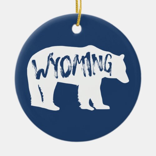 Wyoming Bear Ceramic Ornament