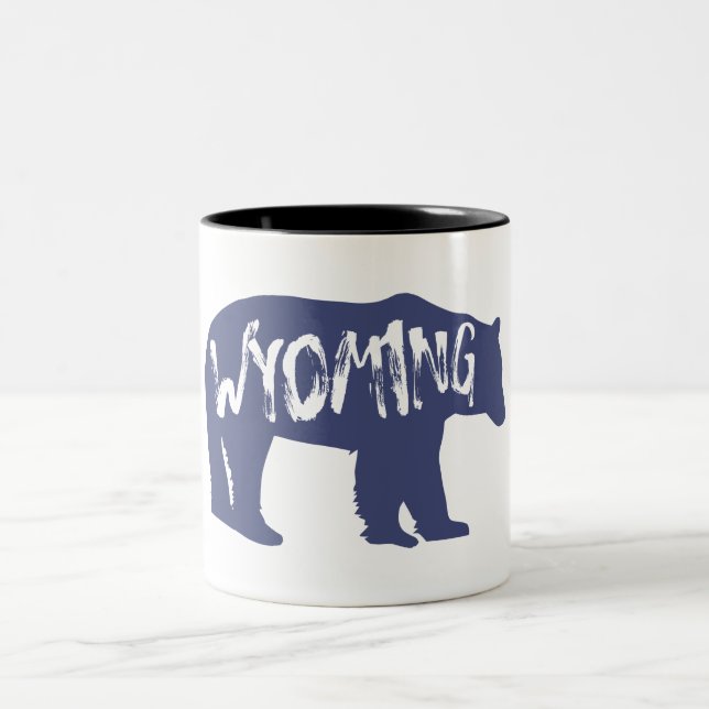 Wyoming Bear Two-Tone Coffee Mug (Center)