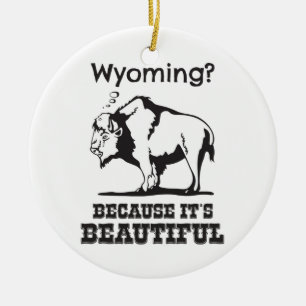 Wyoming? Because It's Beautiful Ceramic Ornament