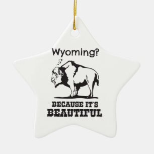 Wyoming? Because It's Beautiful Ceramic Ornament