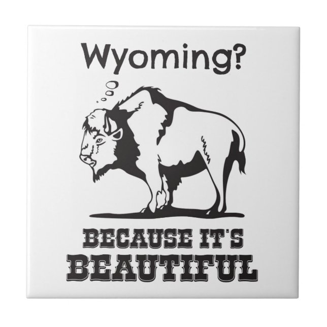 Wyoming? Because It's Beautiful Ceramic Tile (Front)