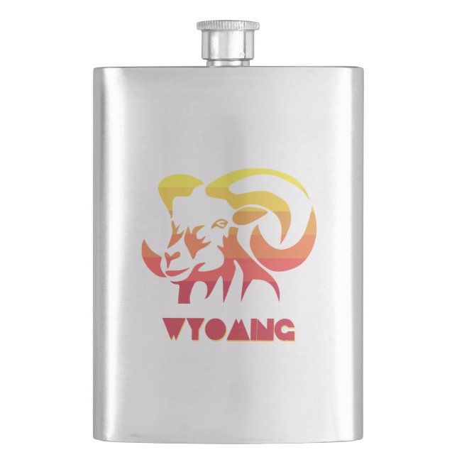 Wyoming Bighorn Sheep Flask (Front)