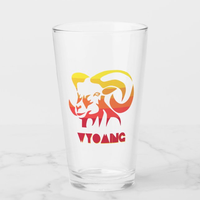 Wyoming Bighorn Sheep Glass (Front)