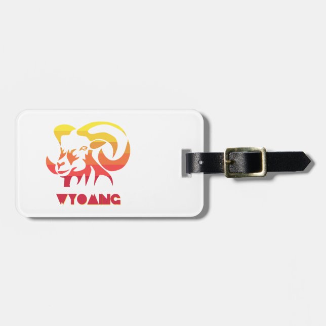 Wyoming Bighorn Sheep Luggage Tag (Front Horizontal)