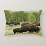Wyoming Bison Nature Animal Photography Accent Pillow