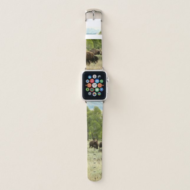Wyoming Bison Nature Animal Photography Apple Watch Band (Front)