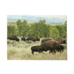 Wyoming Bison Nature Animal Photography Doormat