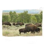 Wyoming Bison Nature Animal Photography Golf Towel