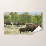 Wyoming Bison Nature Animal Photography Hand Towel