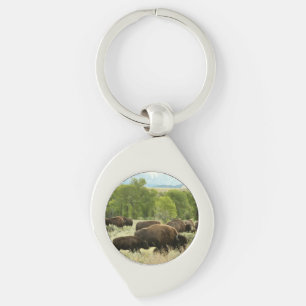 Wyoming Bison Nature Animal Photography Keychain