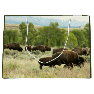 Wyoming Bison Nature Animal Photography Large Gift Bag