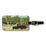 Wyoming Bison Nature Animal Photography Luggage Tag