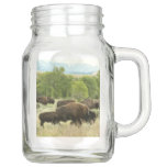 Wyoming Bison Nature Animal Photography Mason Jar