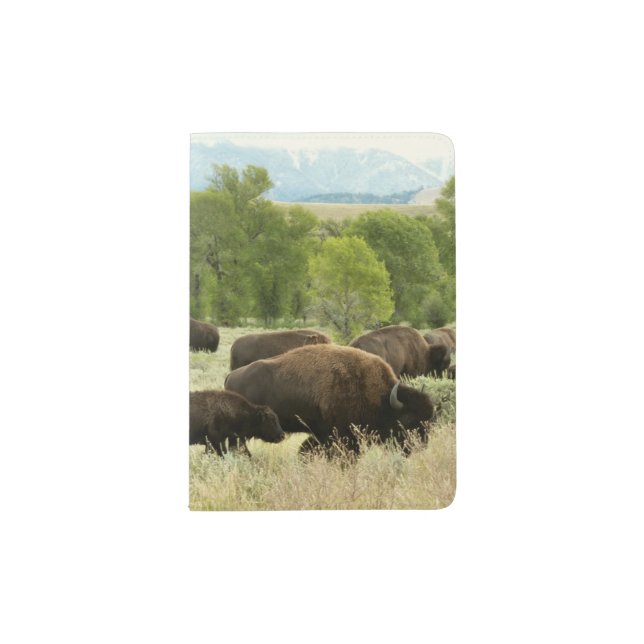 Wyoming Bison Nature Animal Photography Passport Holder (Front)