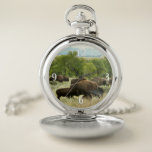 Wyoming Bison Nature Animal Photography Pocket Watch