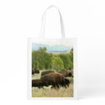 Wyoming Bison Nature Animal Photography Reusable Grocery Bag
