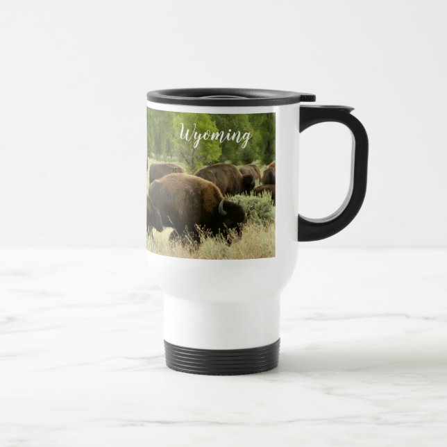 Wyoming Bison Nature Animal Photography Travel Mug (Right)