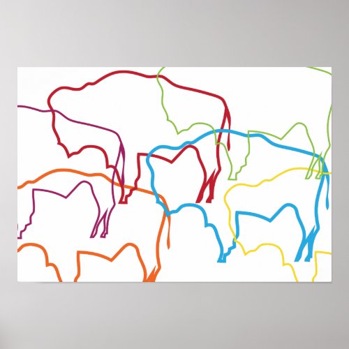 wyoming bison pride blur poster