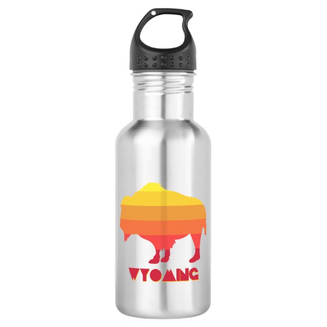 Wyoming Bison Stainless Steel Water Bottle (Front)