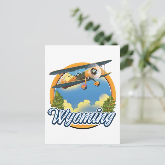 Wyoming Cartoon logo Invitation Postcard (Standing Front)