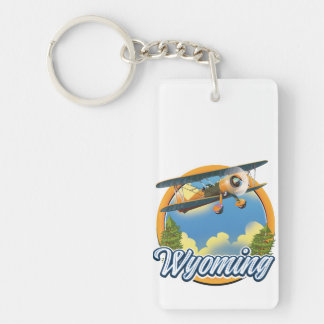 Wyoming Cartoon logo Keychain